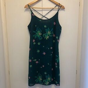 Mlle Gabrielle Green Slip Dress Sleeveless Spaghetti Strap